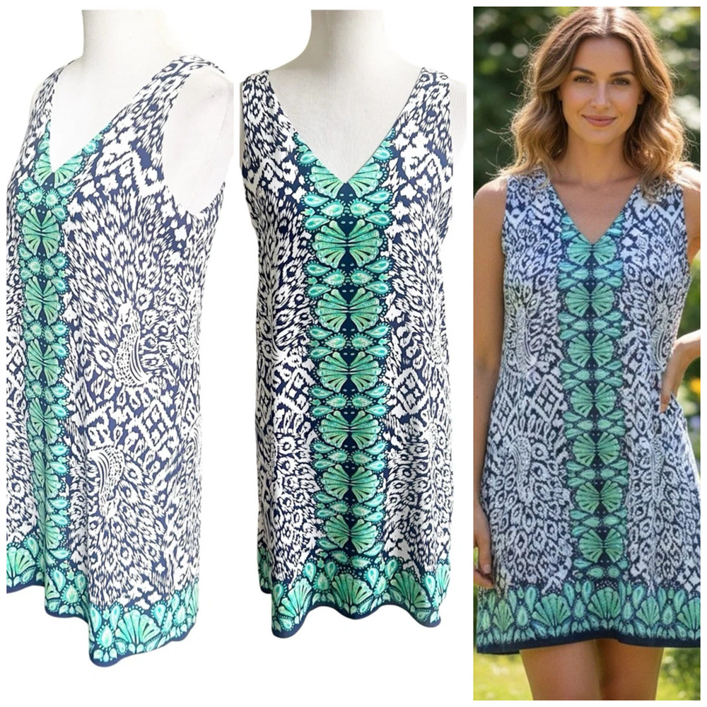 Lilly Pulitzer Pineapple Party Eng Florin Dress M V Neck Pullover Sleeveless New